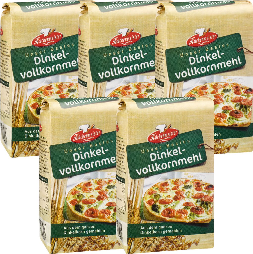 BIELMEIER Dinkelvollkornmehl 5 Stück á 1kg Küchenmeister Produktbild 