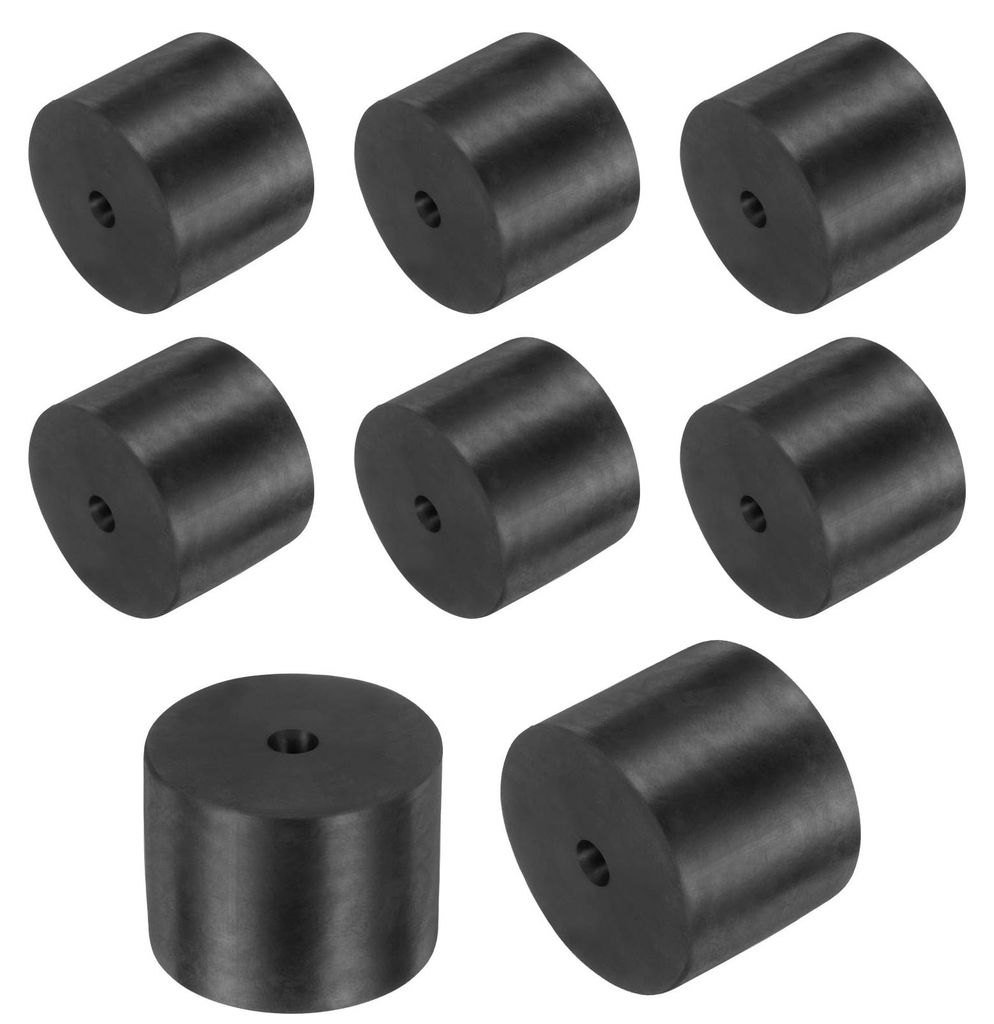 8 Stück Gummiringe/Distanzstücke, 50 mm Außendurchmesser x 8 mm Innendurchmesser x 40 mm Höhe, schwarz