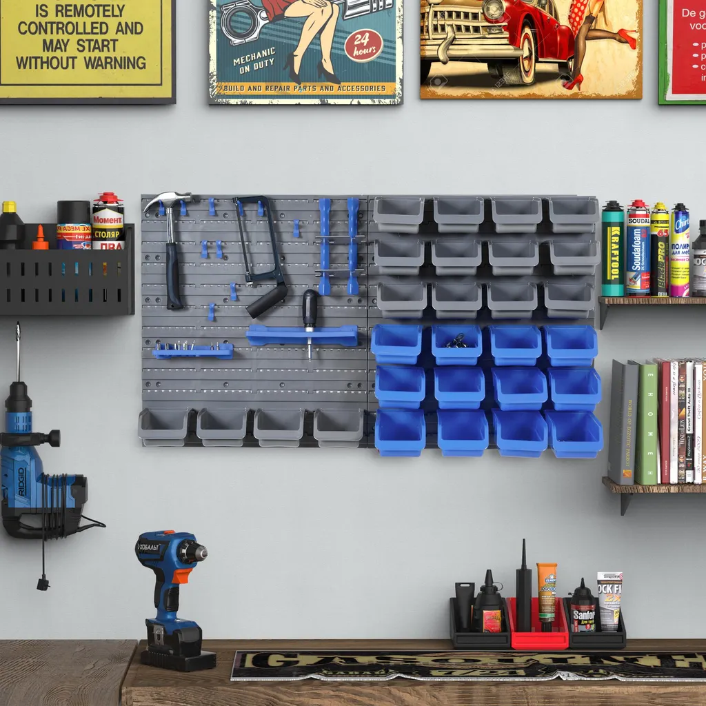 Rangement d'outils modulaire bleu pour optimiser votre établi d'atelier - 2