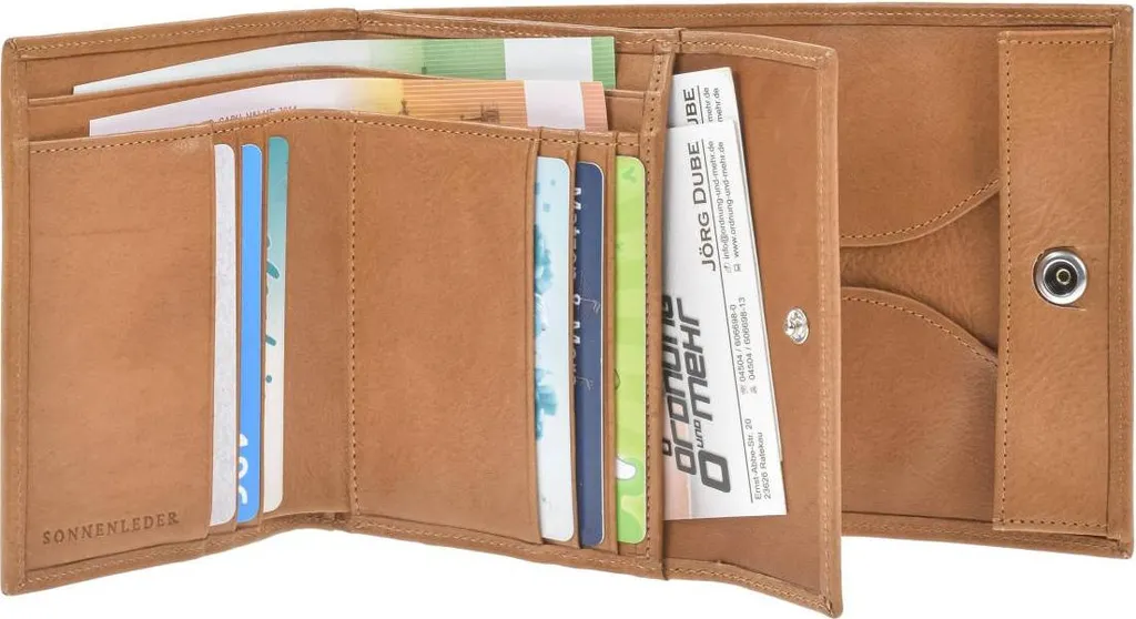Porte-monnaie TARN G Sonnenleder en cuir marron véritable 822-303-01