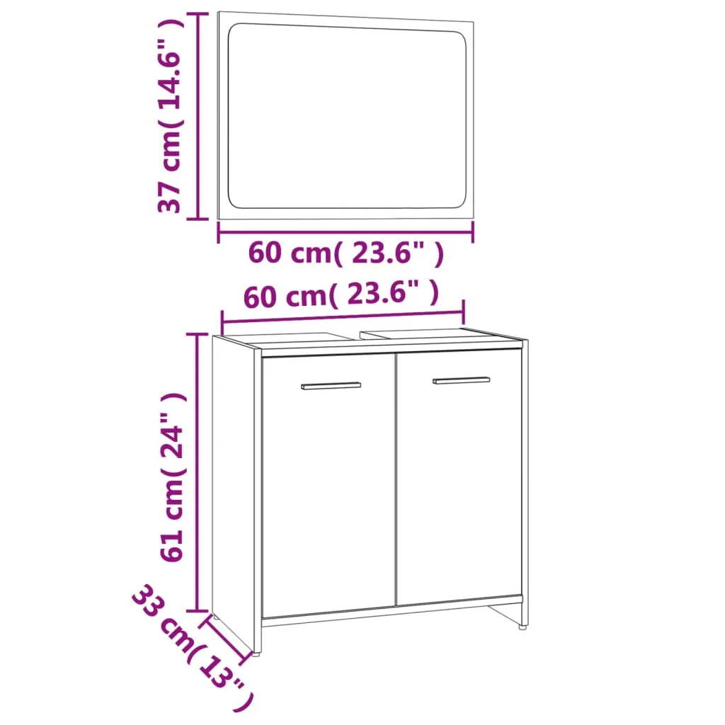 Set Bagno vidaXL Rovere Marrone: Praticità e Stile per la tua Casa - 10