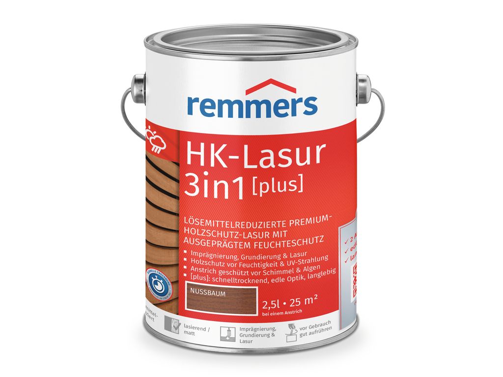 Remmers HK-Lasur 3in1 [plus] noce 2,5 l Immagine del prodotto 