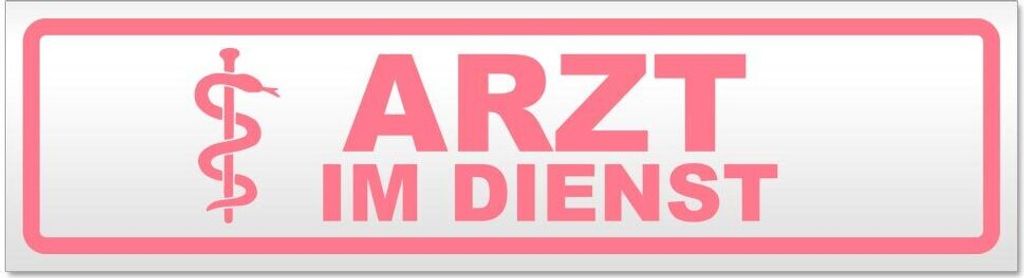 Kiwistar - Autoaufkleber - Hellrosa - 45 x 12 cm - Arzt im Dienst Motiv 1 - Hinweis Aufkleber Sticker für Auto, Kfz, Fahrrad, PKW, LKW