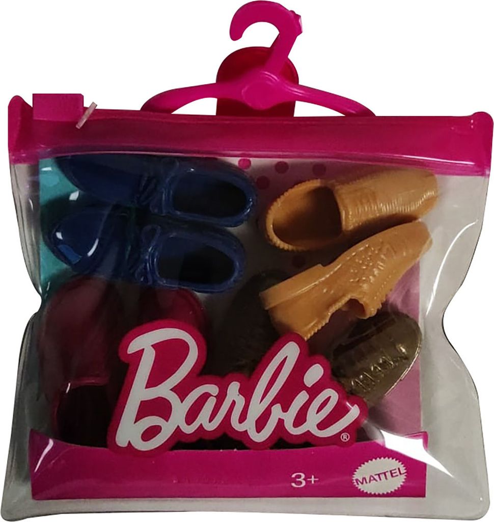 Mattel GWF12 Barbie Schuh Set für Ken, 4-er Set Schuhe Puppen Accessoires für die meisten Ken Puppen geeignet