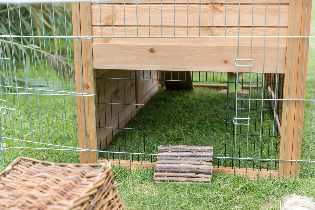 Kleintierstall mit Freilaufgehege 151 × 107 × 80 cm dunkelbraun
