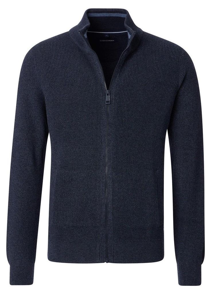 CASAMODA Herren Strickjacke Reißverschluss Regular-Fit Aqua 6XL