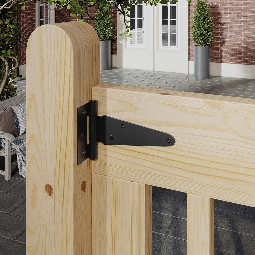 Kreuzgehänge Gartentorscharnier T-Band Ladenband Scharnier verschiedene Größen Schwarz 207mm