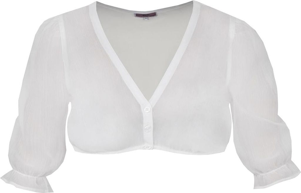 Dirndlbluse Schierling Puffarm ecru 34 Produktbild 