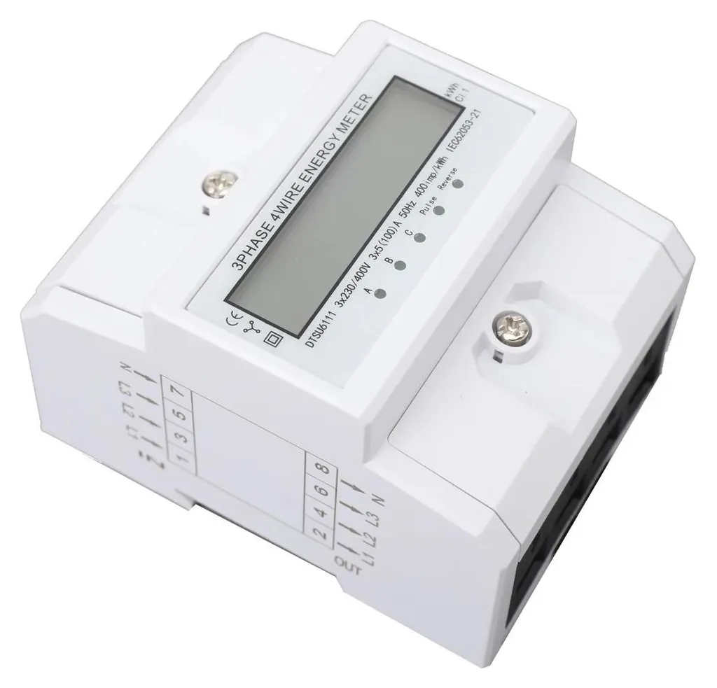 Compteur électrique triphasé pour pompe à chaleur et bornes de recharge