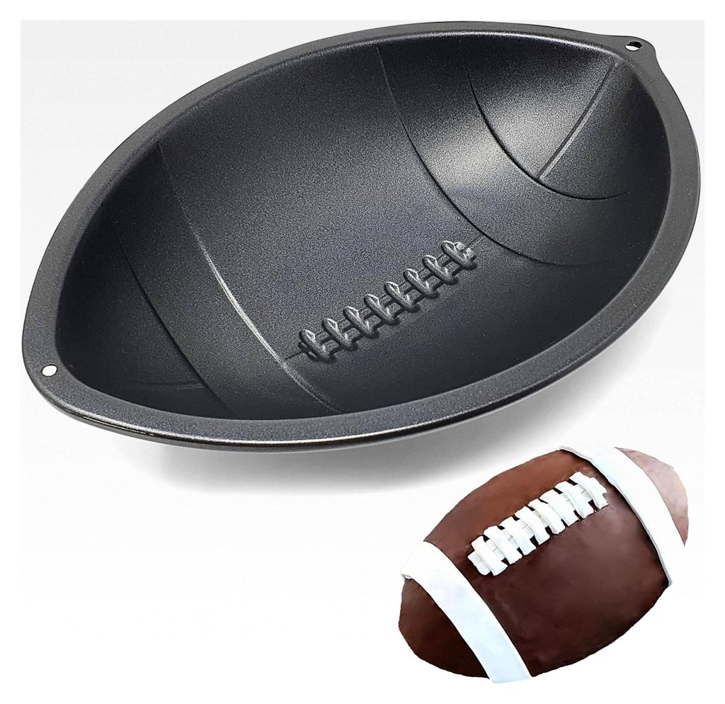 Backform für American Football aus Stahl mit Antihaftbeschichtung und Rezept - Deko für die nächste Football-Party