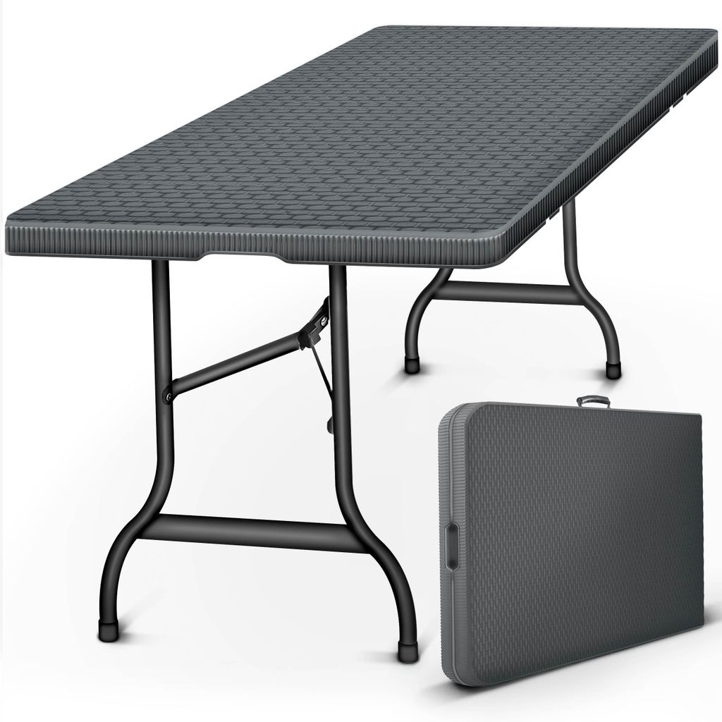 tillvex tavolo da giardino pieghevole in rattan 180x75cm | Immagine del prodotto 