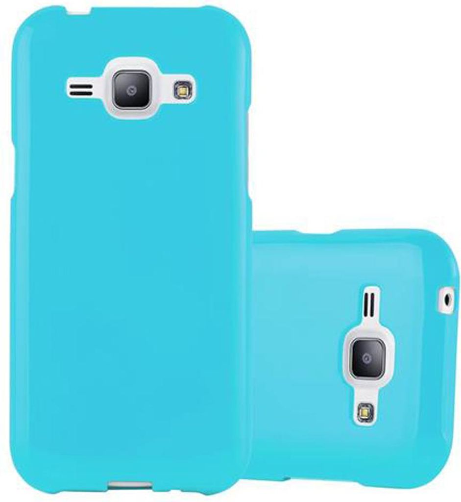 Cadorabo Schutzhülle für Samsung Galaxy J1 2015 Hülle in Blau TPU Etui Hülle Case Cover
