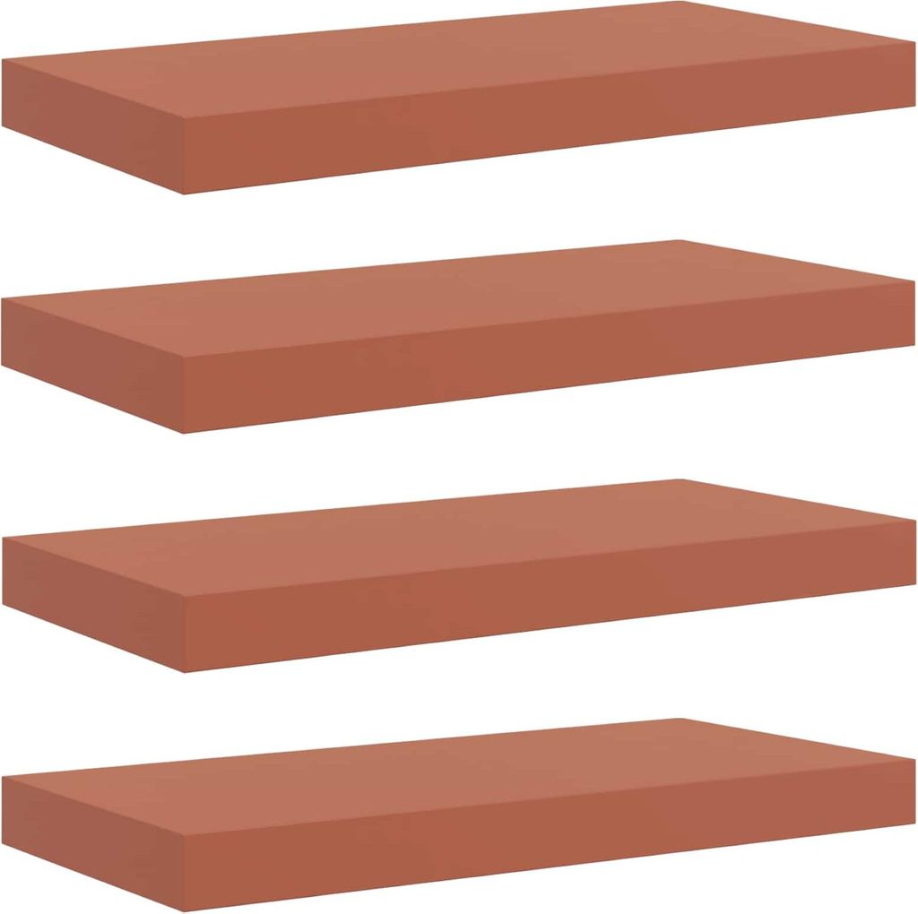 vidaXL Wandregal Wandmontiert 4 pcs Rot 50 x 23 x 4 cm Holzwerkstoff