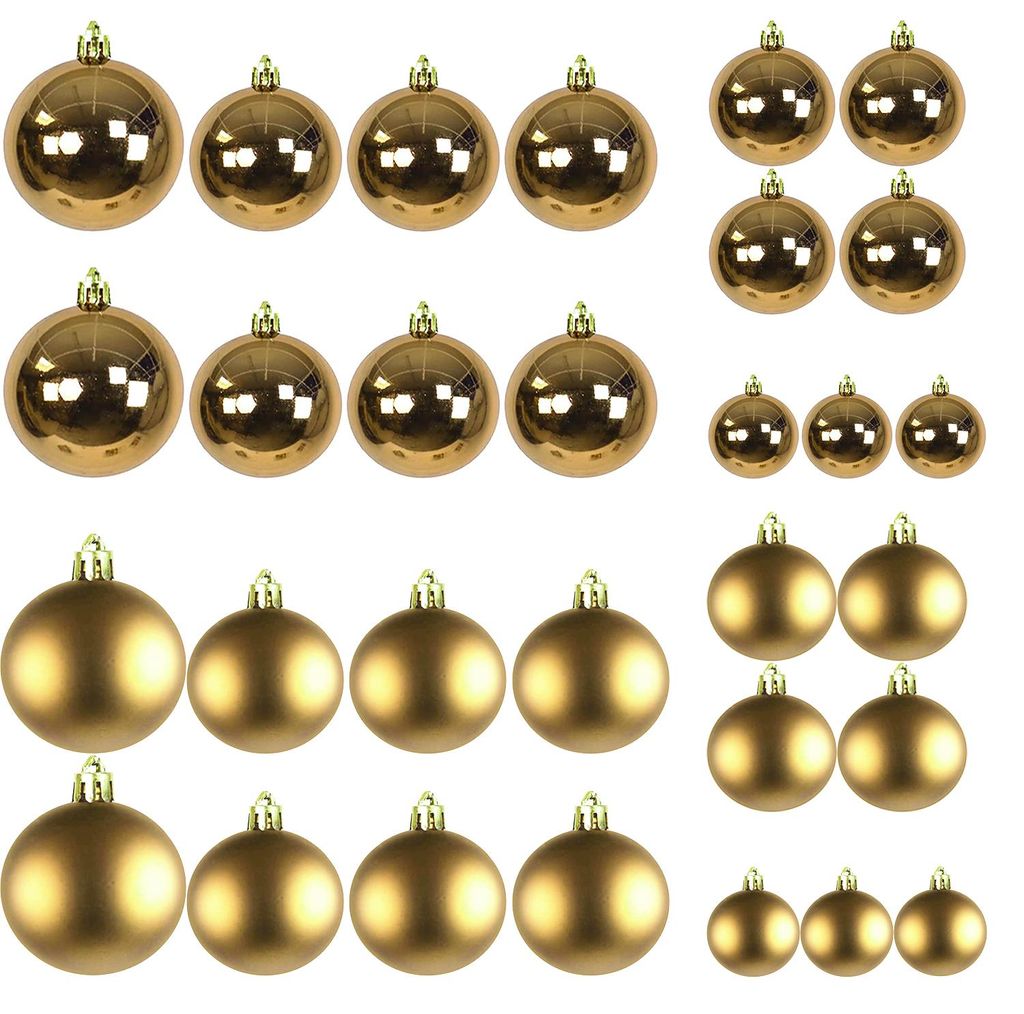 Christbaumkugeln 30tlg. Weihnachtskugeln Kunststoff Farbe Produktbild 