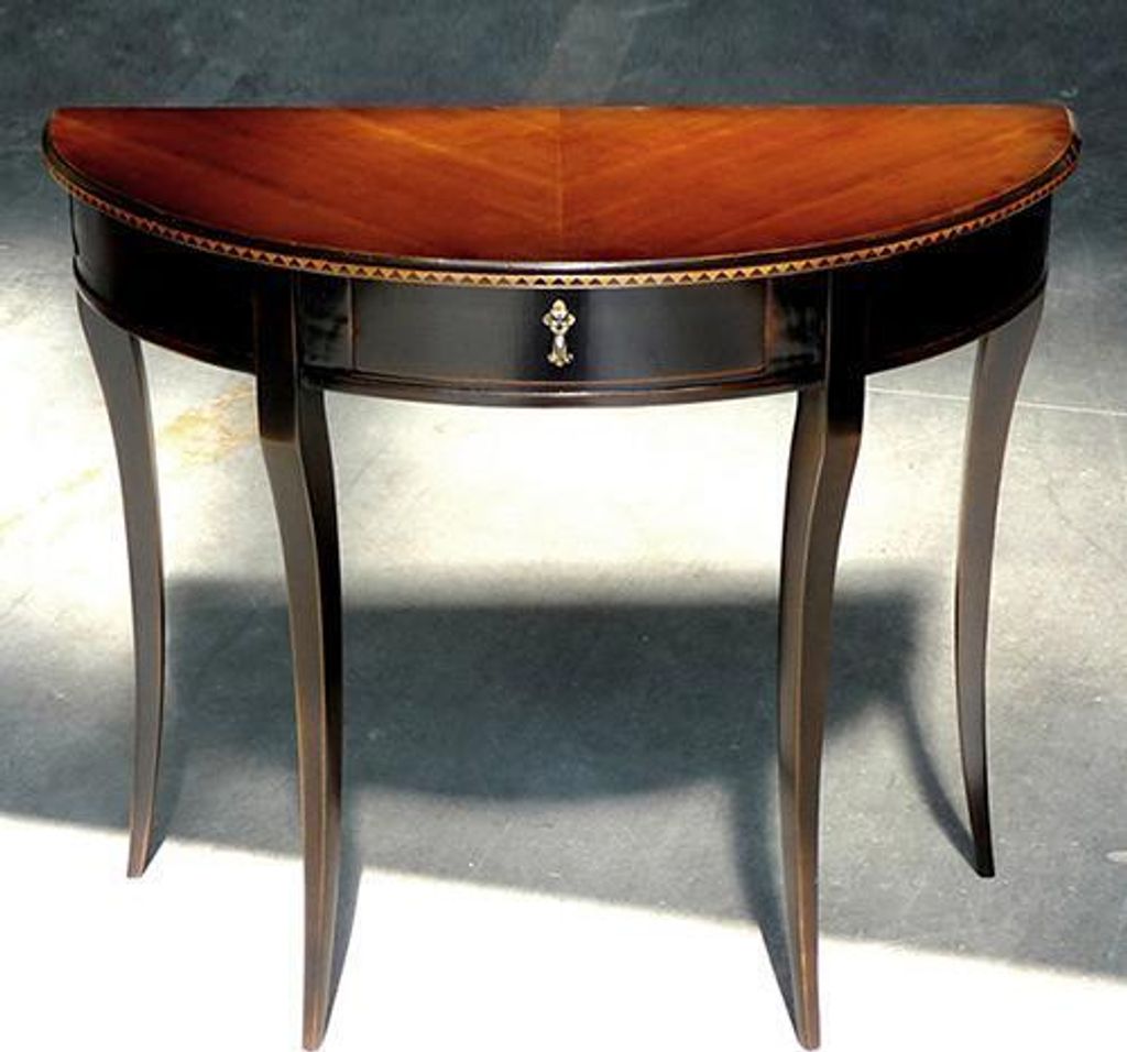 halb runder Konsole Holz Konsolen Telefon Tisch Flur Beistelltische Holz Massiv