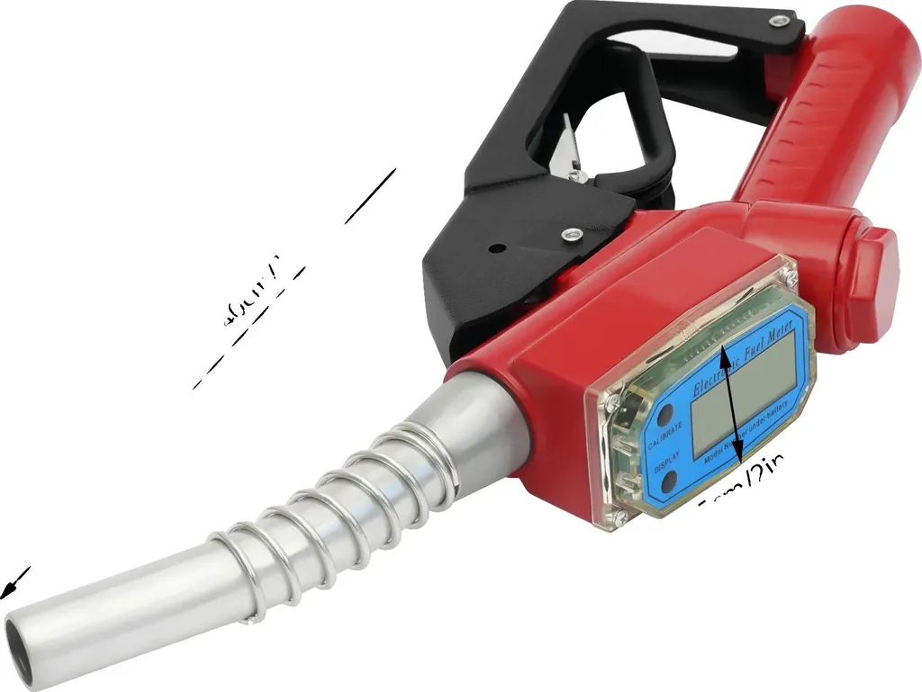 Pistolet de distribution d'huile avec compteur digital et bec rigide