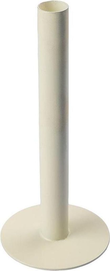 INNA-GLAS Kerzenhalter Hilarius für Stabkerzen bis 2,5cm, Elfenbein, 16cm, Ø10cm - Metall Kerzenständer