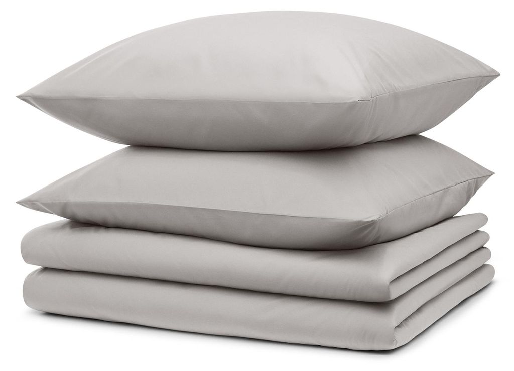 Blumtal Bettwäsche 2x 135x200cm + 2x Kissenbezug 80x80cm - Mikrofaser Bed Sheets 135x200cm - 4-er Set Bettwäsche Hellgrau
