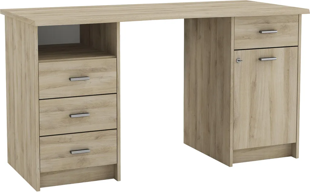 Bureau MAO Demeyere en chêne 135 cm fabriqué en France avec 4 tiroirs