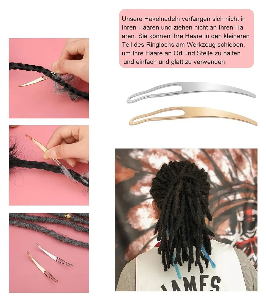 Réparez vos dreadlocks facilement avec ce set de 8 crochets et étui