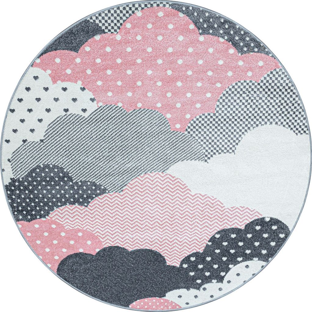 Kinder Teppich Bianca rund, Farbe: Pink, Größe:160 cm rund Produktbild 