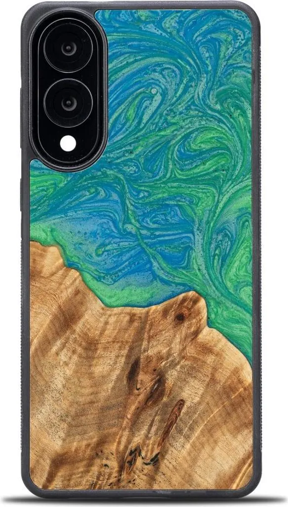 Bewood Neons Tokyo: Cover Unica in Resina e Legno per Galaxy S25 Edge