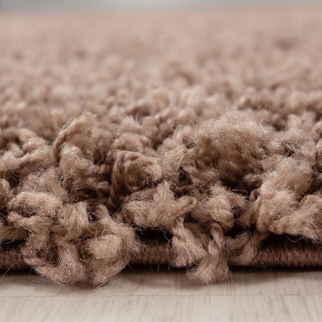 Hochflor Teppich Lux Läufer, Farbe: Mokka, Größe:80x250 cm