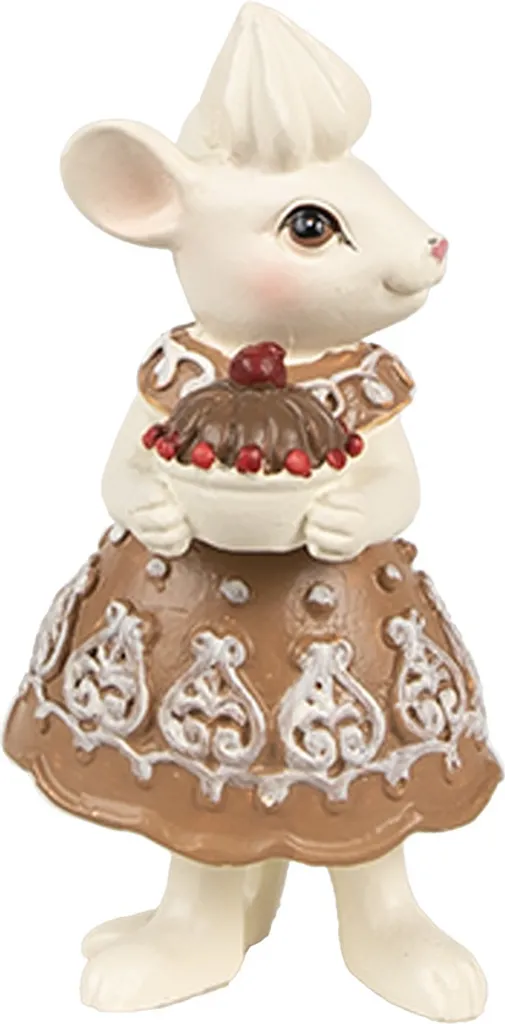 Statue de Souris de Noël Décorative Marron pour Ambiance Hiver - 4