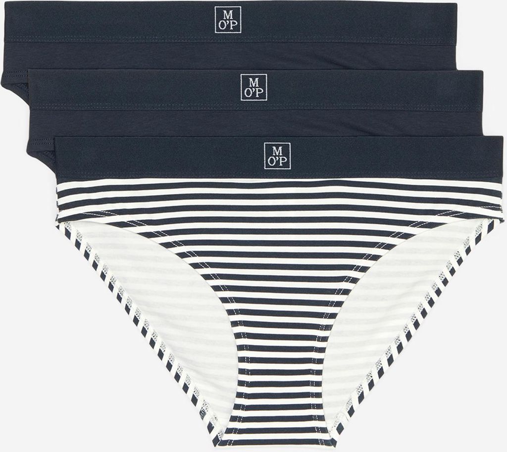 Marc O'Polo Damen Slip 3-Pack Essentials - Blau - Größe L