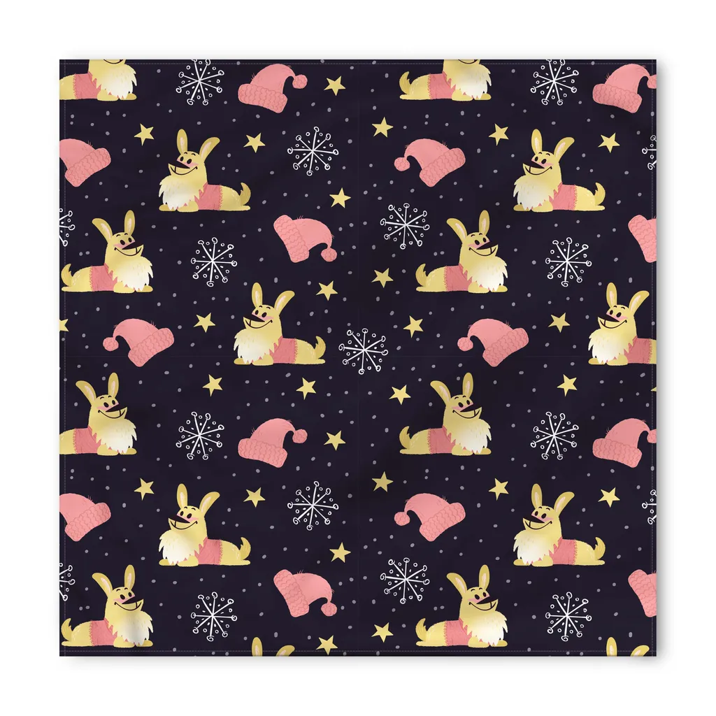 Foulard Cane ABAKUHAUS Rosa Scuro 55x55 - Accessorio Luxury Happy Dog - 2