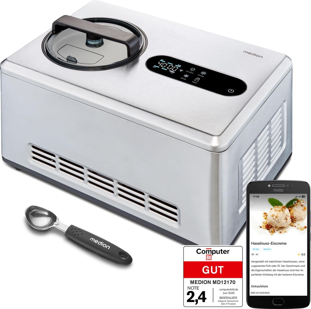 MEDION smarte Eismaschine mit Kompressor (selbstkühlend, 2 Produktbild 