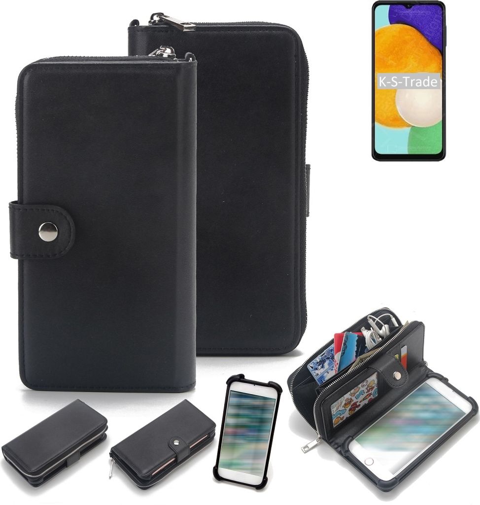 K-S-Trade 2in1 Handyhülle Schutzhülle kompatibel mit Samsung Galaxy A13 5G & Portemonnee Cover Handy Hülle Case Etui Geldbörse Wallet Bookstyle
