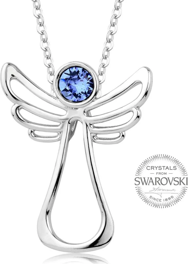 Collana Angelo Custode Cristallo Blu Brillante | Gioielleria Online