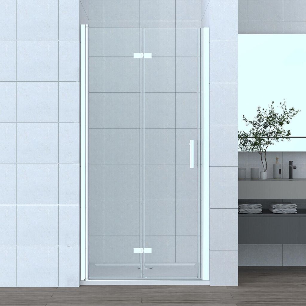 Nischentür Duschtür Duschwand Glaswand Duschabtrennung Duschkabine 70cm falt- /drehbar H185cm