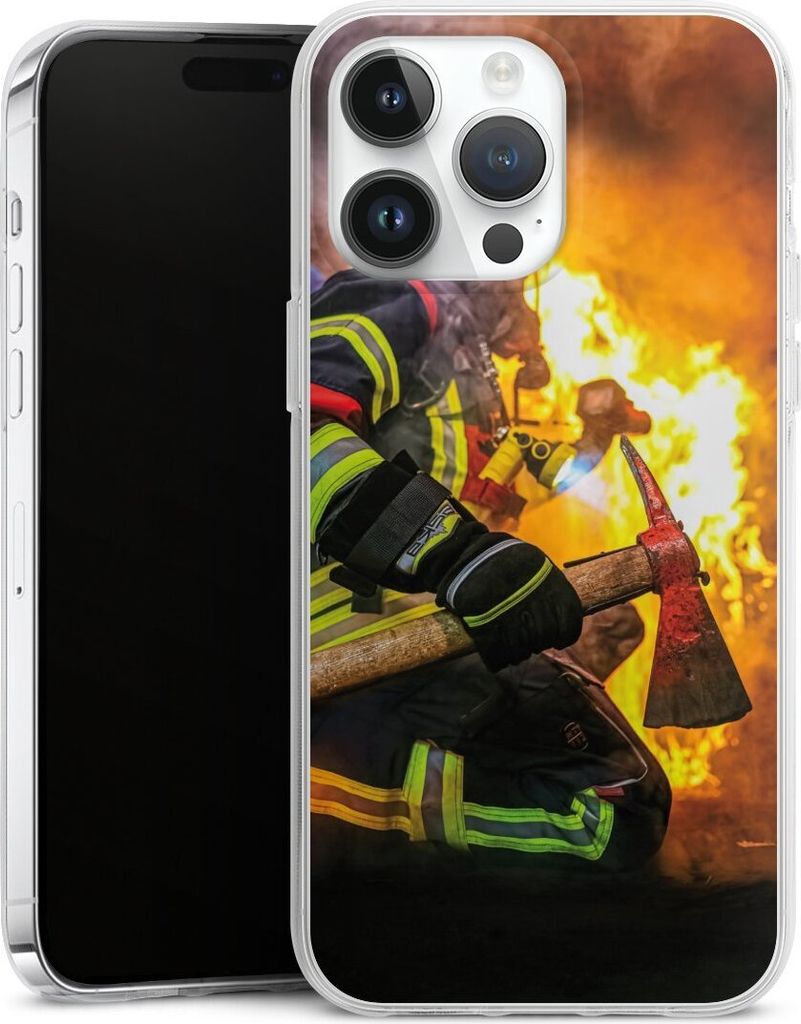 DeinDesign Handyhülle für Apple iPhone 14 Pro Max Silikon Hülle Case Smartphone Schutzhülle Feuer Feuerwehr Lebensretter