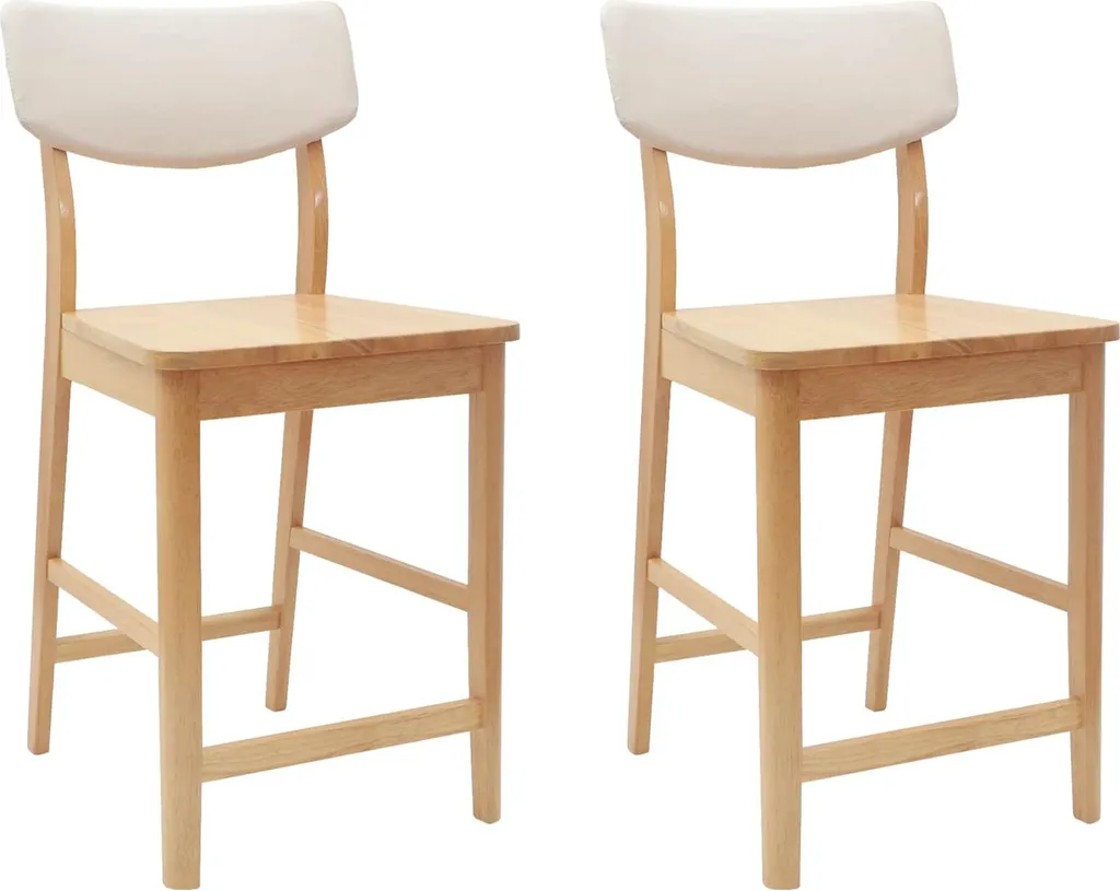 Chaises en bois massif de caoutchouc naturel 48 x 49 x 95 cm stables et durables