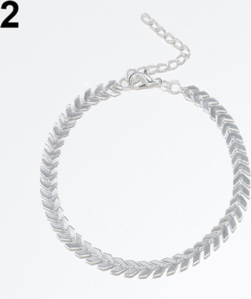 Frauen Boho Pfeile Barfuß Fuß Armband Schmuck Sandale Strand Fußkettchen Kette-Silber
