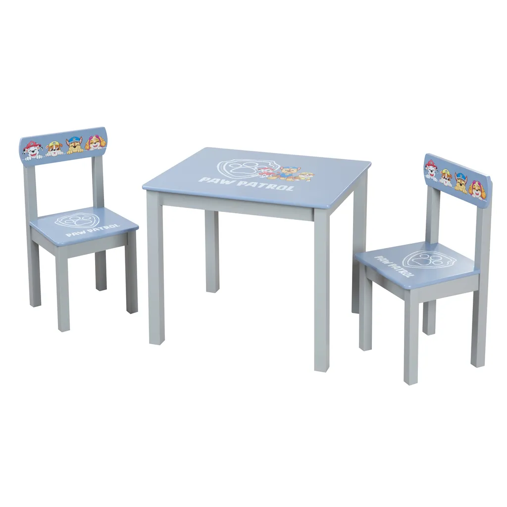 Set Tavolino Paw Patrol + 2 Sedie | Arredo Bimbi Legno Grigio Blu - 9