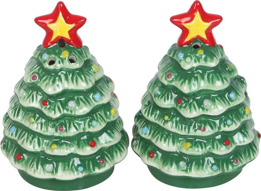 Something Different - "Nostalgic" Weihnachtsbaum-Salz- und Pfefferstreuer-Set, Keramik SD10380 (Einheitsgröße) (Bunt)