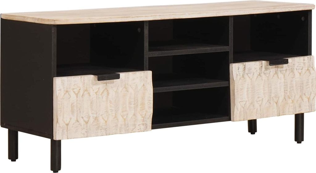 TV-Schränk Weiße gewaschene Oberfläche 100 x 33 x 46 cm