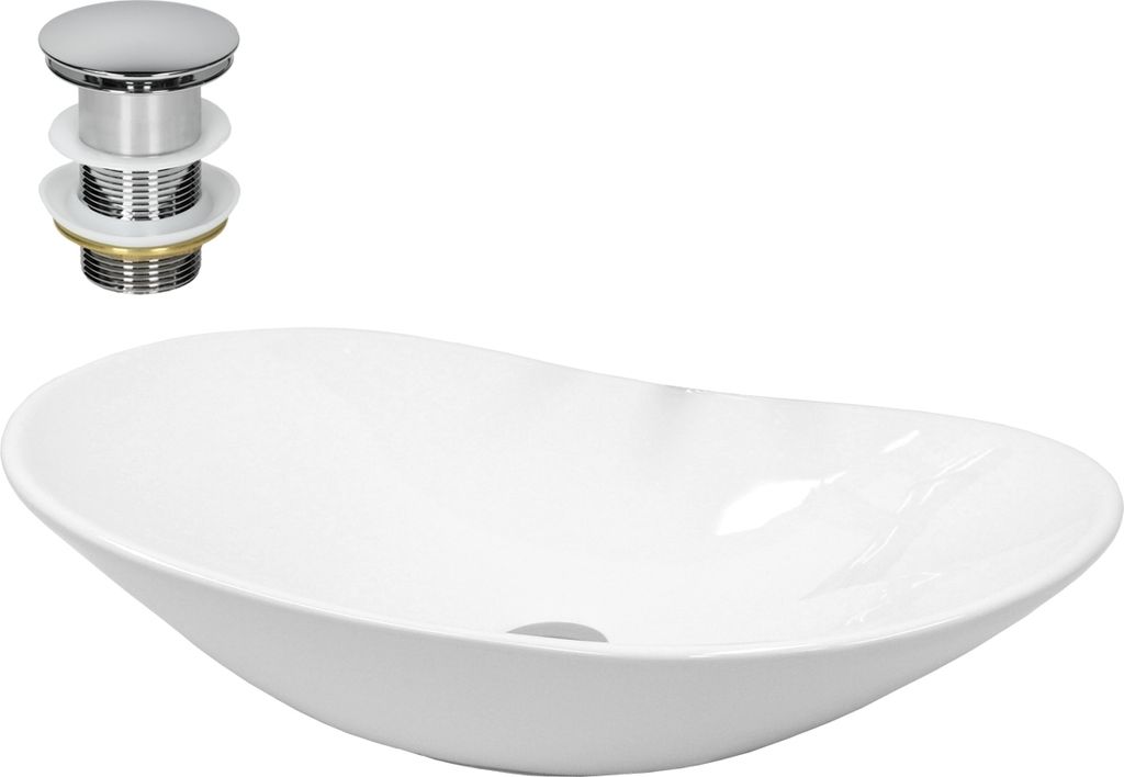 Lavabo LuxeBath Lavabo da appoggio ovale, 64x36,5x13 cm, Immagine del prodotto 