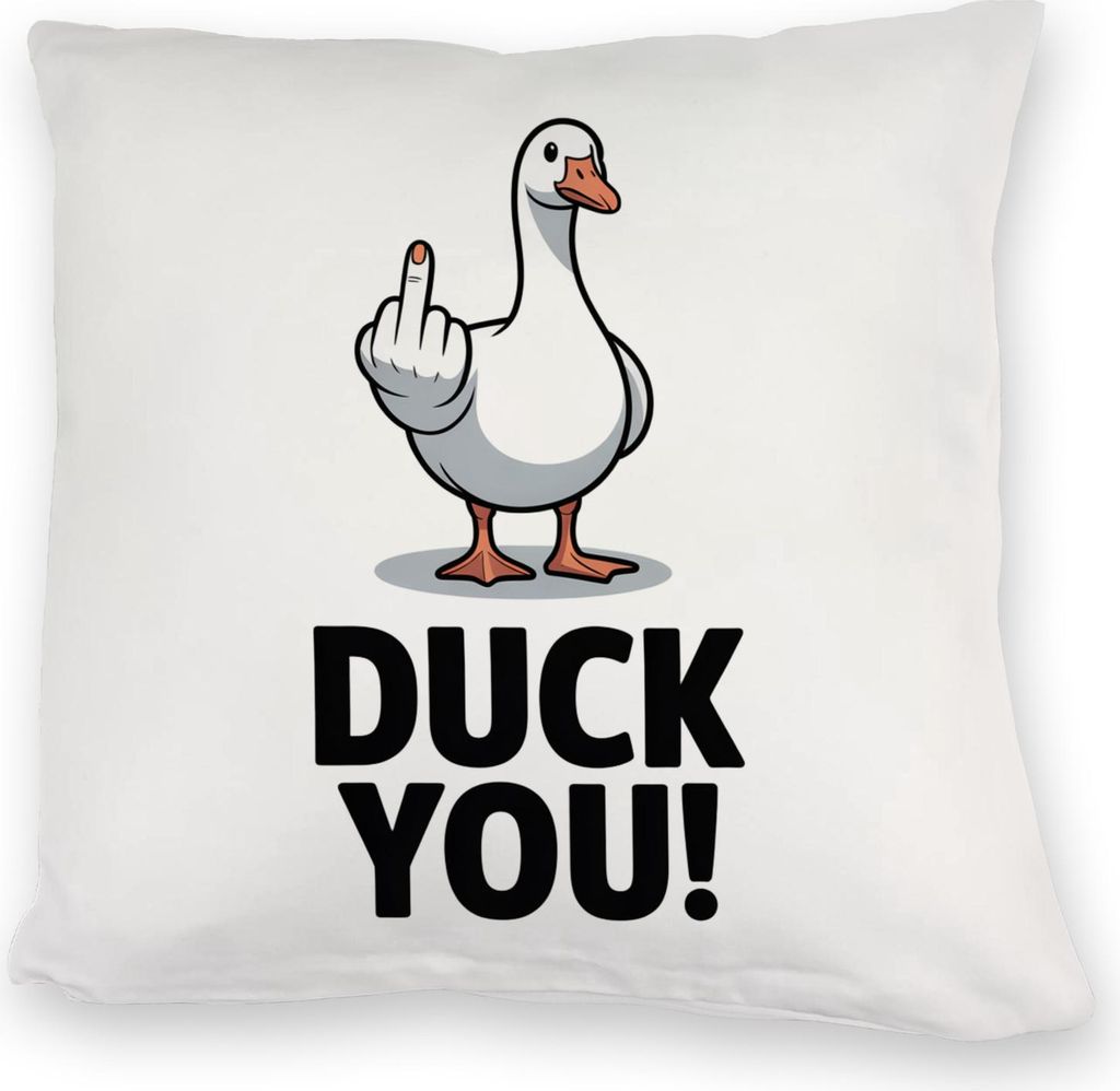 Gans zeigt Mittelfinger DUCK YOU! Kuschelkissen