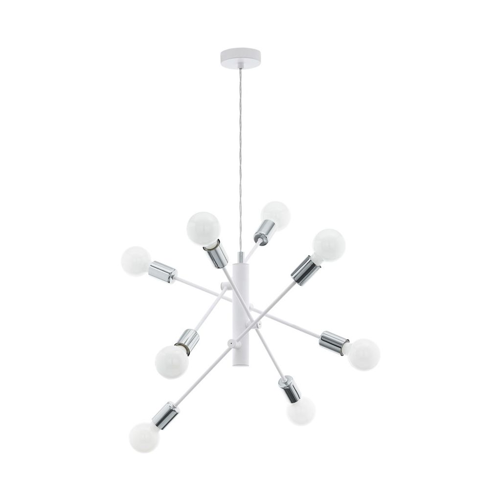 Eglo 98017 GRADOLI E27 8-fach Hängeleuchte Ø710mm Weiss Chrom
