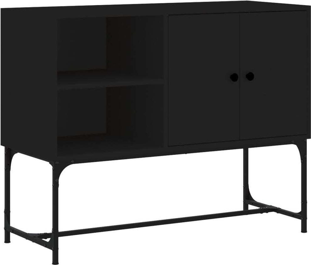 Kredens czarny 100x40x79,5 cm materiał drewnopochodny Zdjęcie produktu 