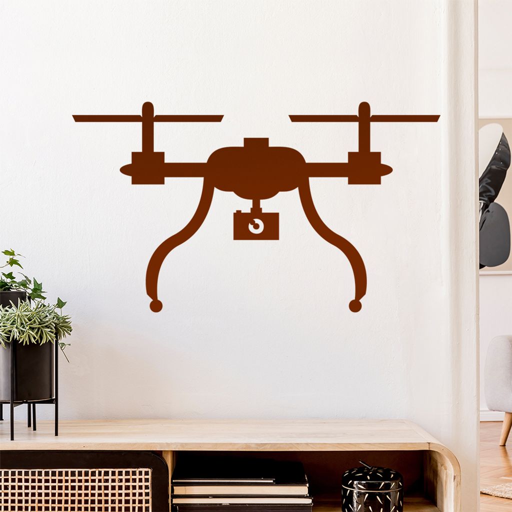 Kameradrohne Quadcopter Wandtattoo Wandaufkleber Wall Sticker - Dekoration, Küche, Wohnzimmer, Schlafzimmer, Badezimmer