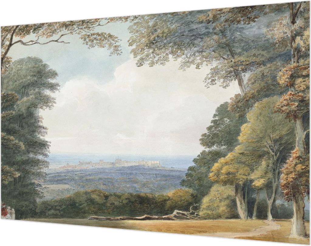 Wandtapete - Dekorative Tapete für Wohnzimmer- Tapetenfolie für Wanddekoration - 104x70 cm - Bewaldete Landschaft