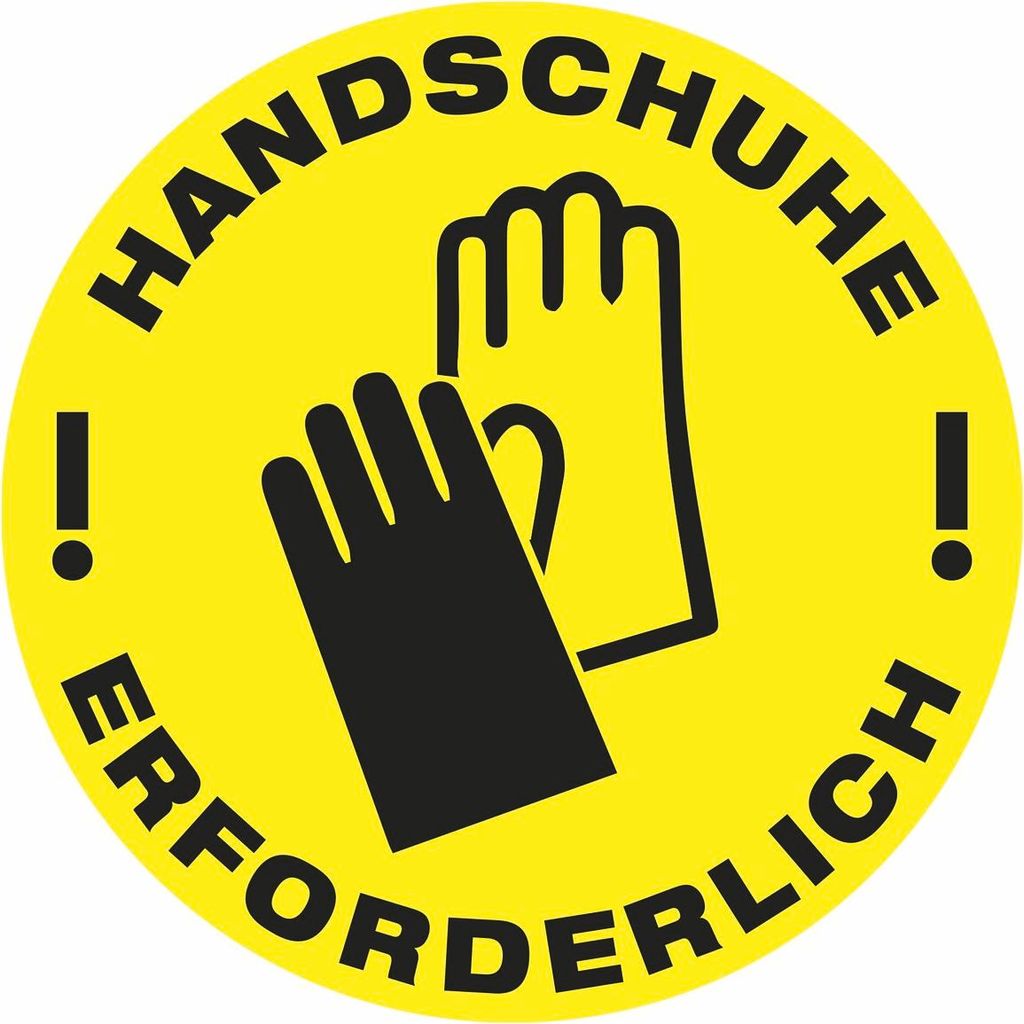Fußboden-Aufkleber "Handschuhe" (30x30cm) GELB