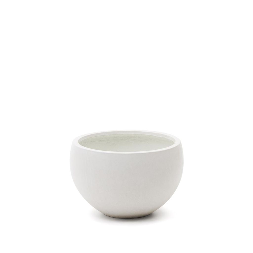 Blumentopf Grau 56 x 56 x 36 cm Zement Weiß Wohnaccessoire Dekoartikel Neu