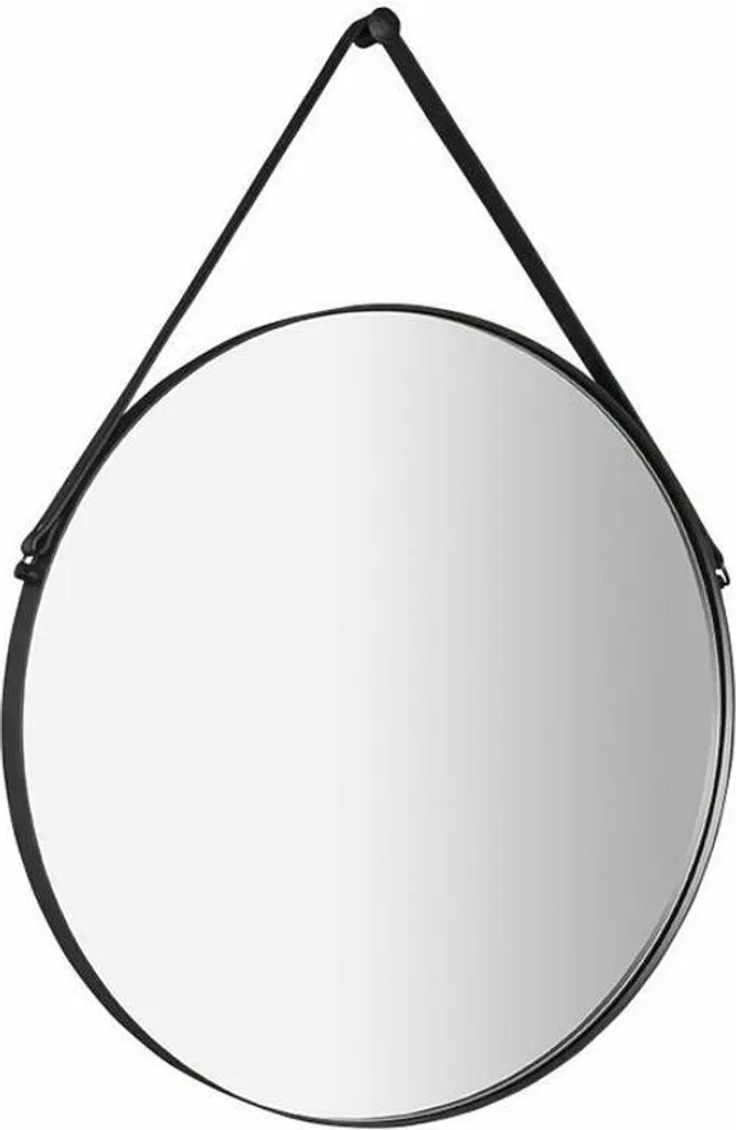 Agrandissez votre Espace avec le Miroir Rond Noir 50cm et Cuir Chic
