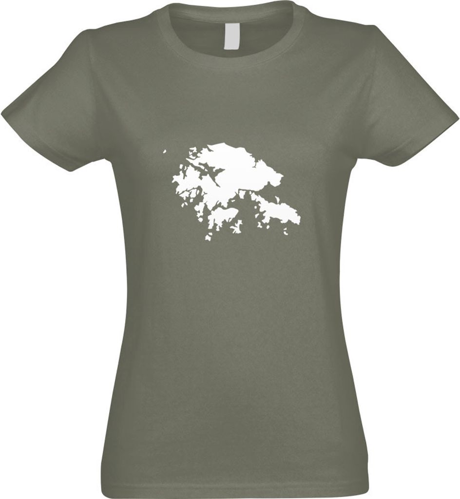 Kiwistar - T-Shirt tailliert - Damen - Olive - Hong Kong - Hongkong - mit Motiv Bedruckt - Funshirt Design - Sport - Freizeit - Damen - M